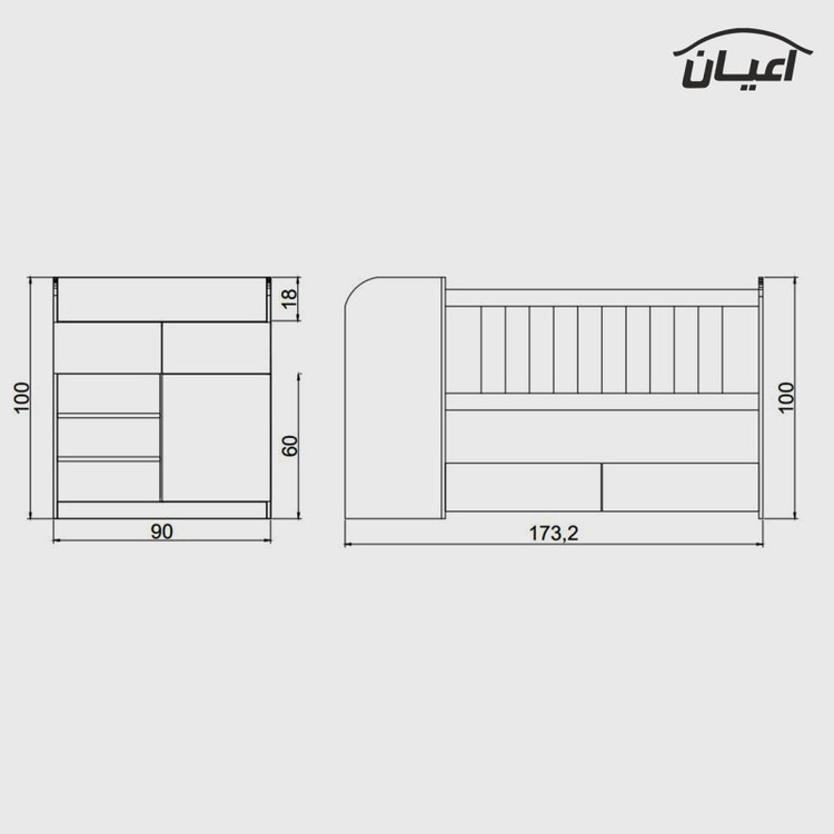 تختخواب کودک مدل FH406