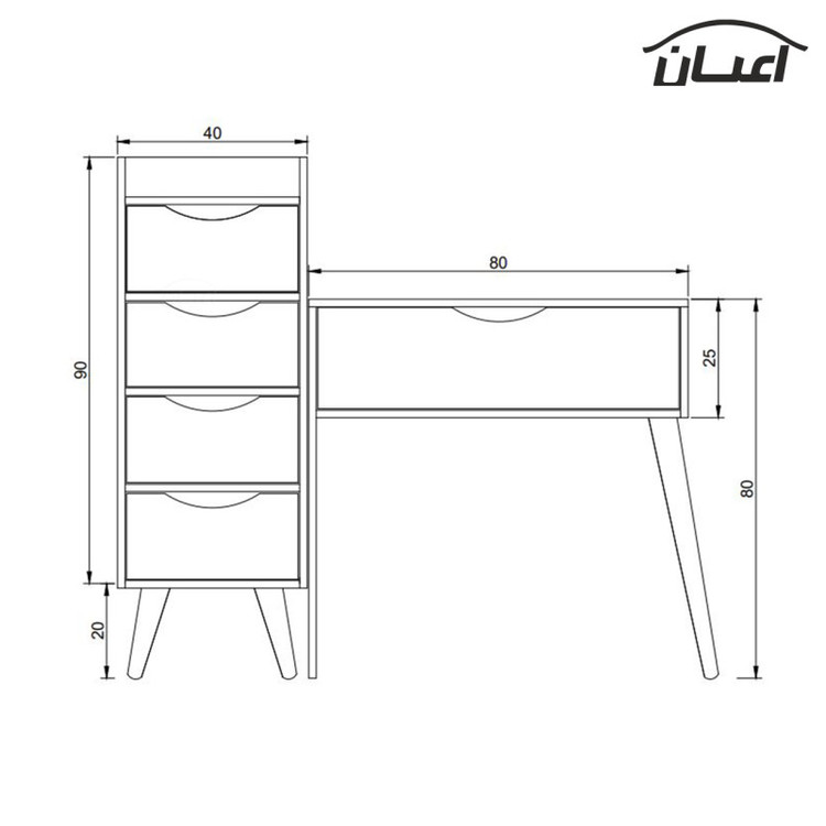 میز آرایش مدل FH349 به همراه دراور
