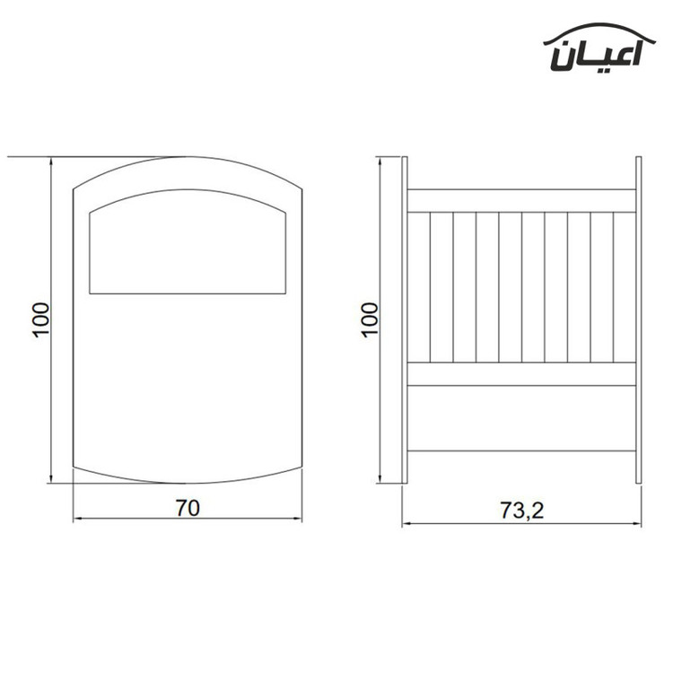 تخت کنار مادر مدل FH399 سایز 70x74 سانتی متر