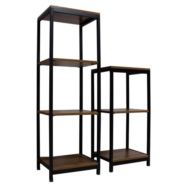کتابخانه مدل چوبی فلزی IKE432 مجموعه 2 عددی